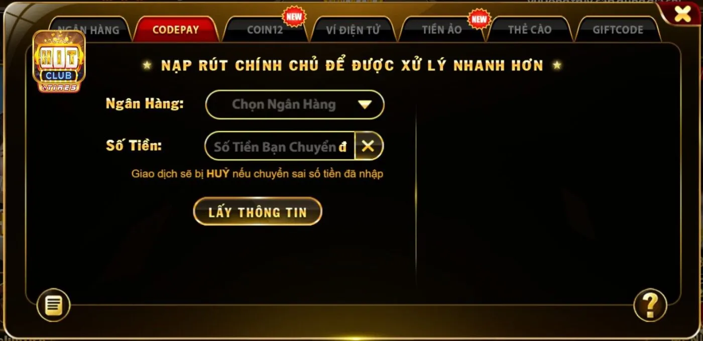 Hướng dẫn người chơi nạp tiền qua codepay 
